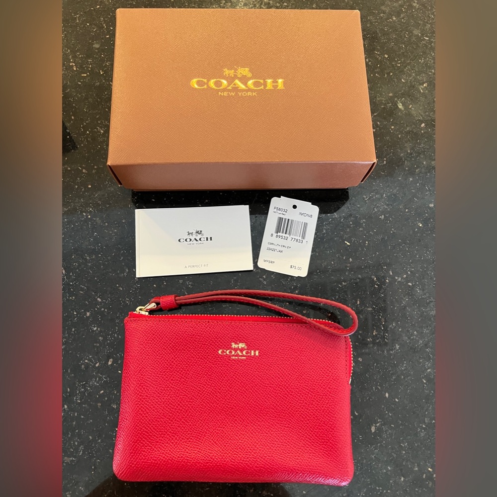 Coach Corner Zip Wristlet
